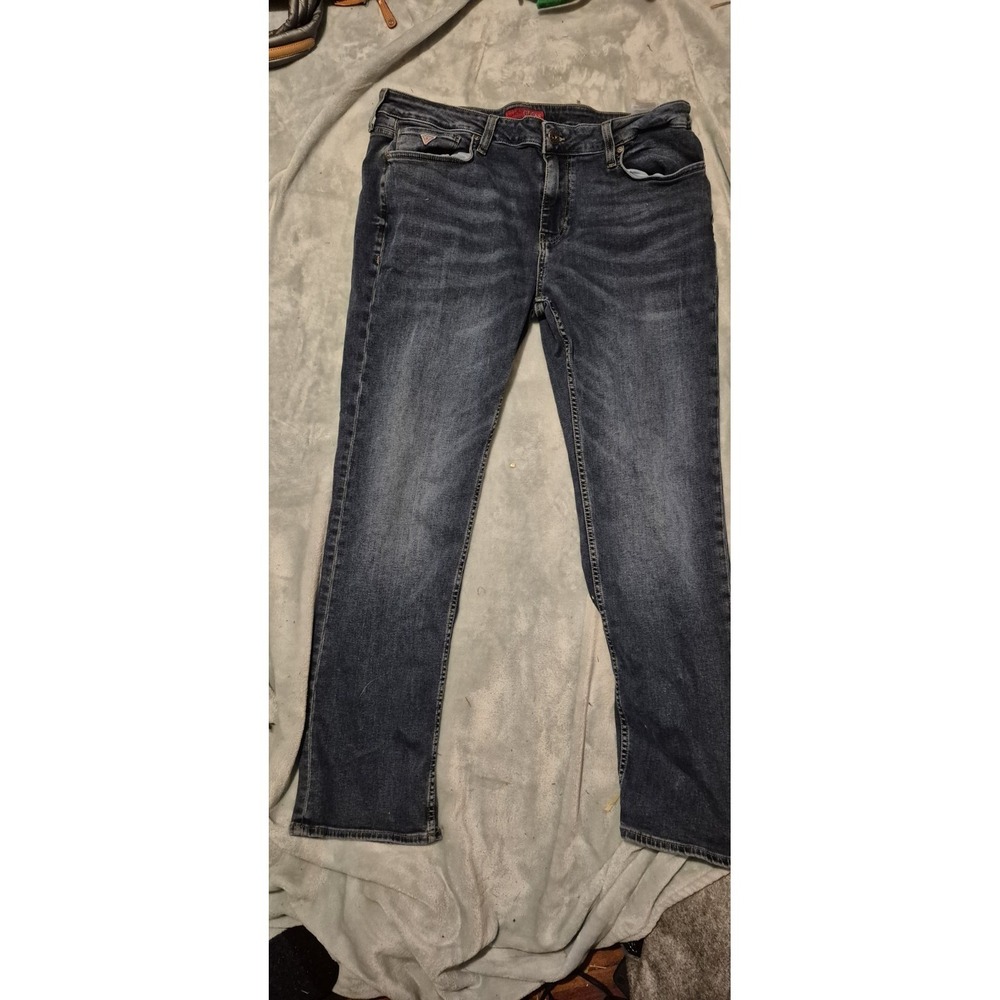 GUESS Men's Diamond Tapered‎ Jeans Dark Wash Denim